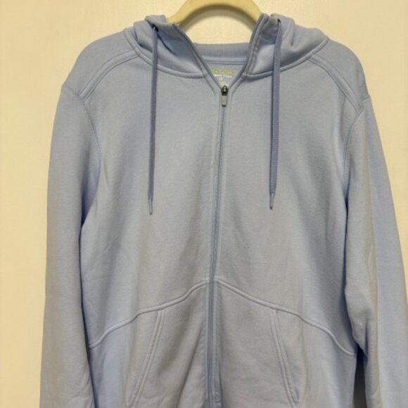 TEK GEAR ULTRASOFT FLEECE WOMENS ZIP UP POWDER BLUE HOODIE. SZ. 1X - Picture 1 of 3
